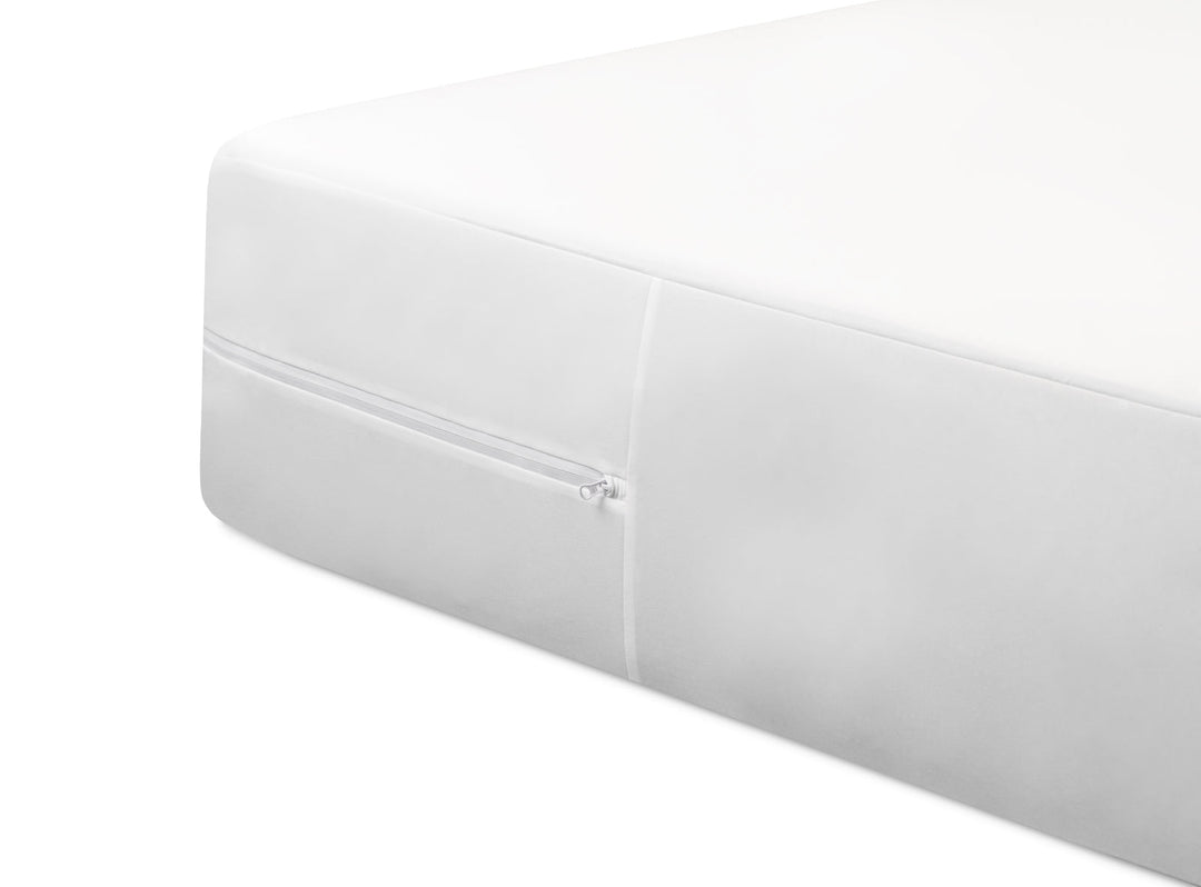 A closeup of the Waterproof Mattress Encasement showing its snug feel around the surface of the mattress