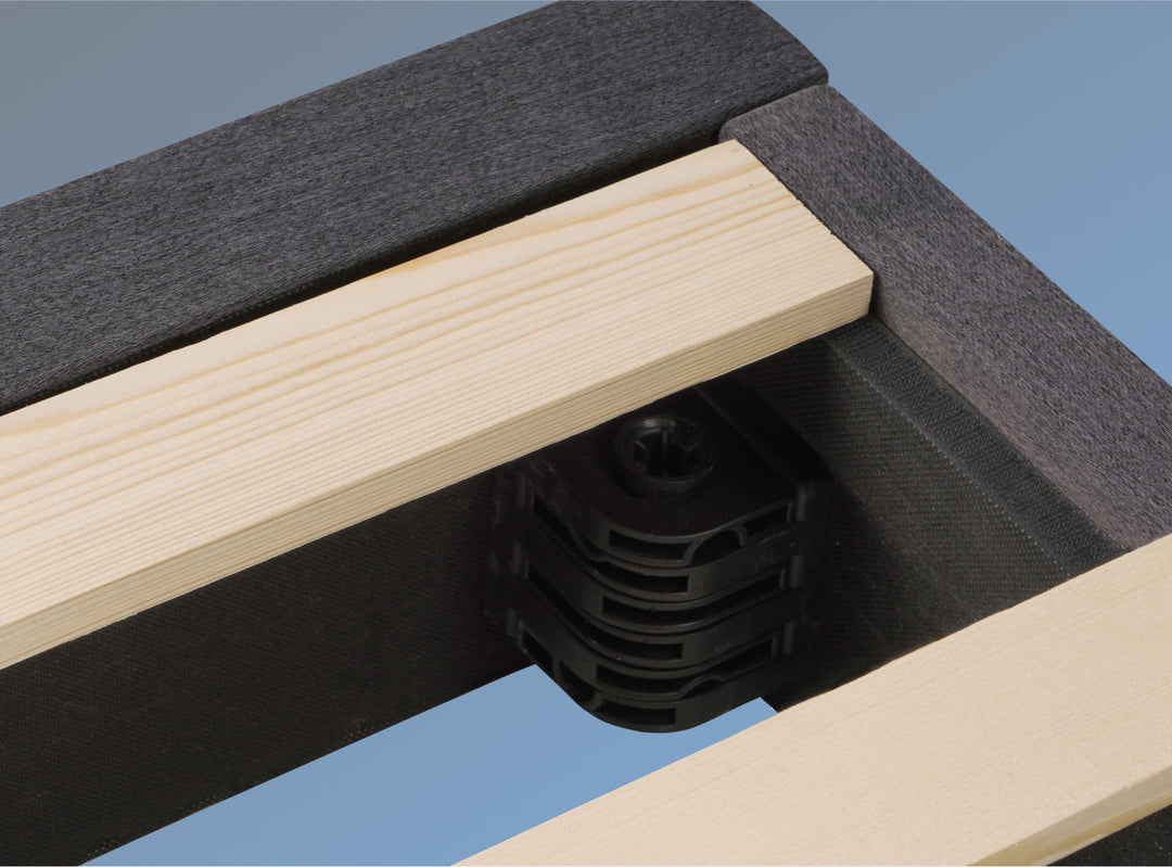 A closeup image of the Helix Foundation showing its sturdy slats