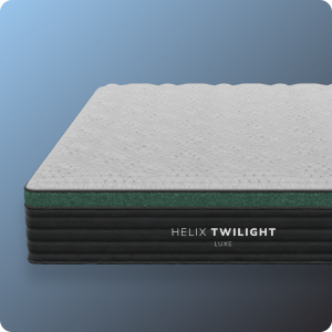 Helix Twilight Luxe mattress on a blue background