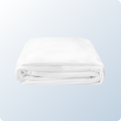 An image of the Waterproof Mattress Protector on a blue background gradient